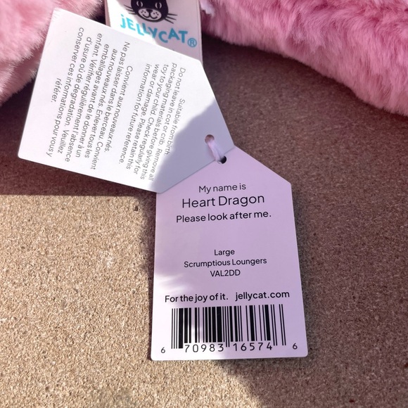 Large Heart Dragon Jellycat Limited Edition NWT - Picture 4 of 5